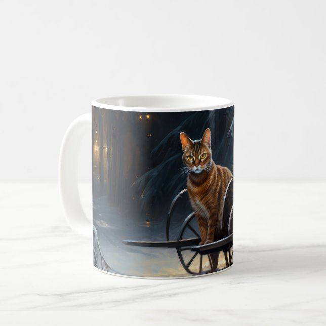 Abyssinian Snowy Sleigh Ride Christmas Decor Coffee Mug (Front Left)