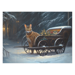 Abyssinian Snowy Sleigh Ride Christmas Decor Tablecloth