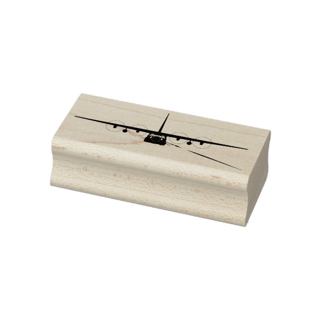 AC-130 Gunship Airlift Plane Front Wood Stamp (Stamp)