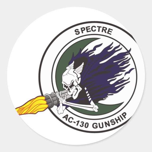 AC-130 Spectre gunship Classic Round Sticker (Front)