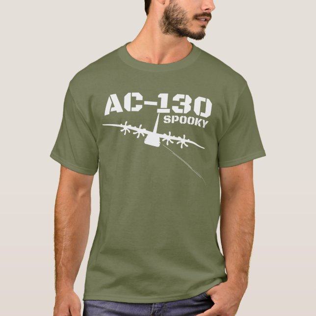 AC-130 Spooky Gunship Military Aeroplane Spooky T-Shirt (Front)