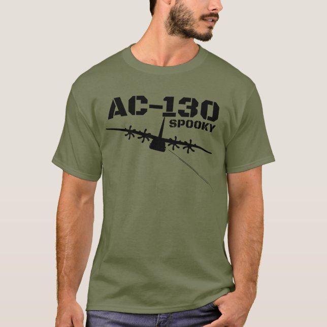 AC-130 Spooky Gunship Military Aeroplane Spooky T-Shirt (Front)