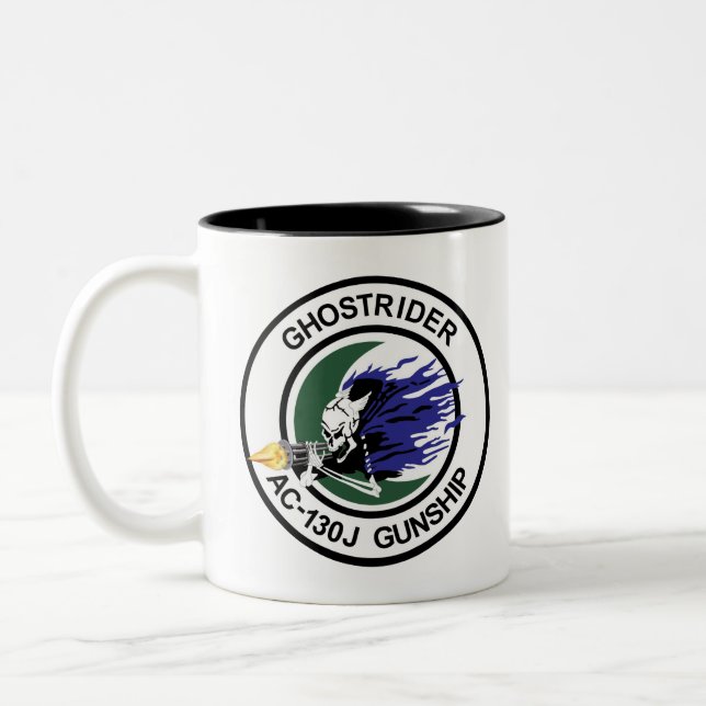 AC-130J Ghostrider Gunship.PNG Two-Tone Coffee Mug (Left)