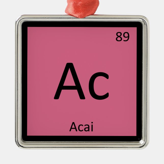 Ac - Acai Berry Chemistry Periodic Table Symbol Metal Tree Decoration (Front)