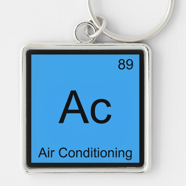 Ac - Air Conditioning Chemistry Element Symbol Tee Key Ring (Front)