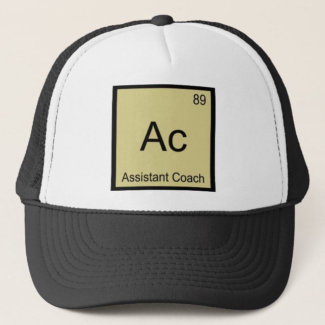 Ac - Assistant Coach Chemistry Element Symbol Tee Trucker Hat (Front)