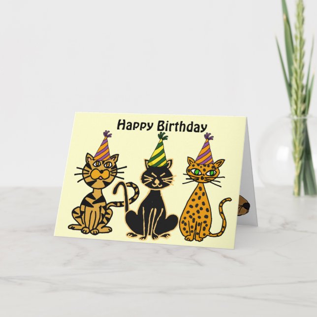 AC- Crazy Cats Birthday Card (Front)