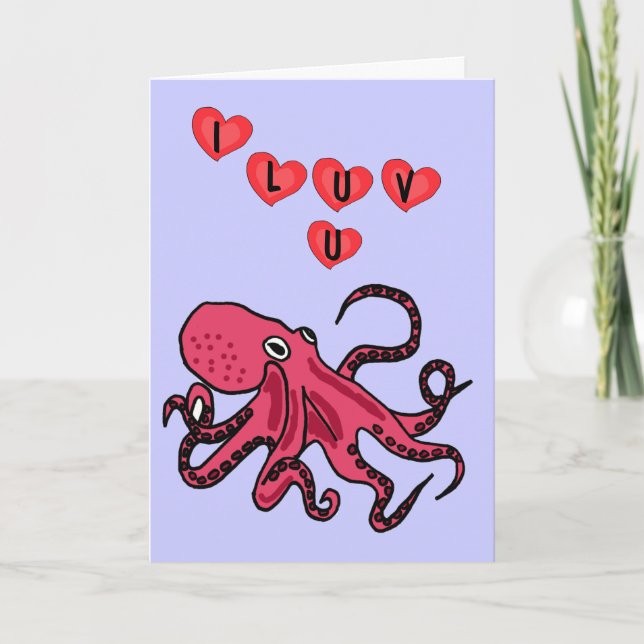 AC- Cute Octopus Love Card (Front)