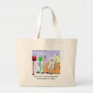 AC/DC Wiring Funny Relationship Gay/Lesbian Gifts Large Tote Bag