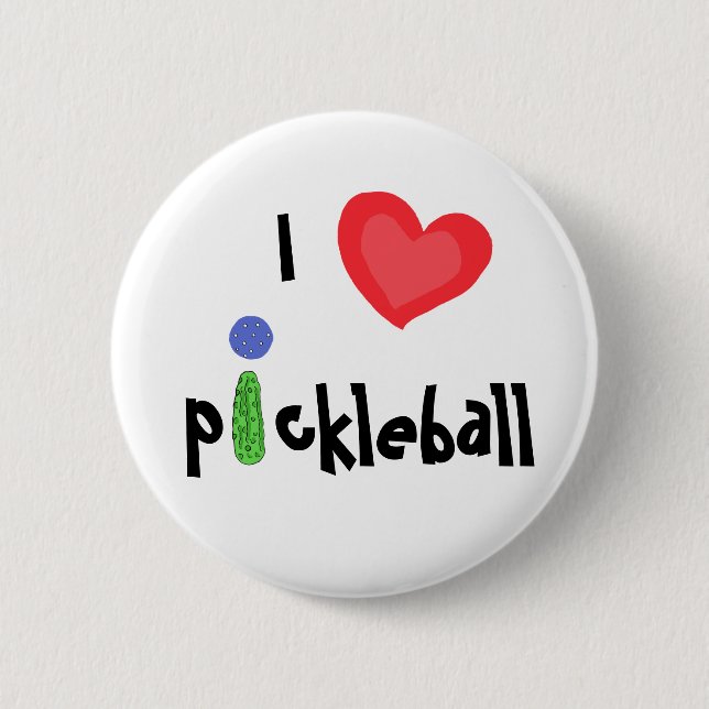 AC- I Love Pickleball Button (Front)