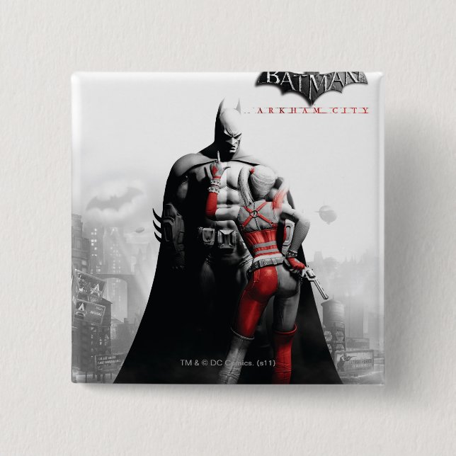 AC Poster - Batman & Harley 15 Cm Square Badge (Front)