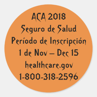 ACA Período de Inscripción - Horror de Halloween Classic Round Sticker