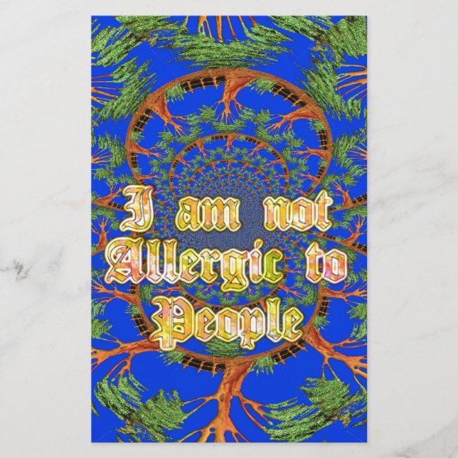 Acacia Alchemy: I Am Not Allergic to People Art  Stationery (Front)