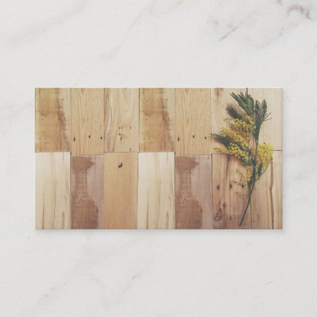Acacia and Wood Business Cards (Front)