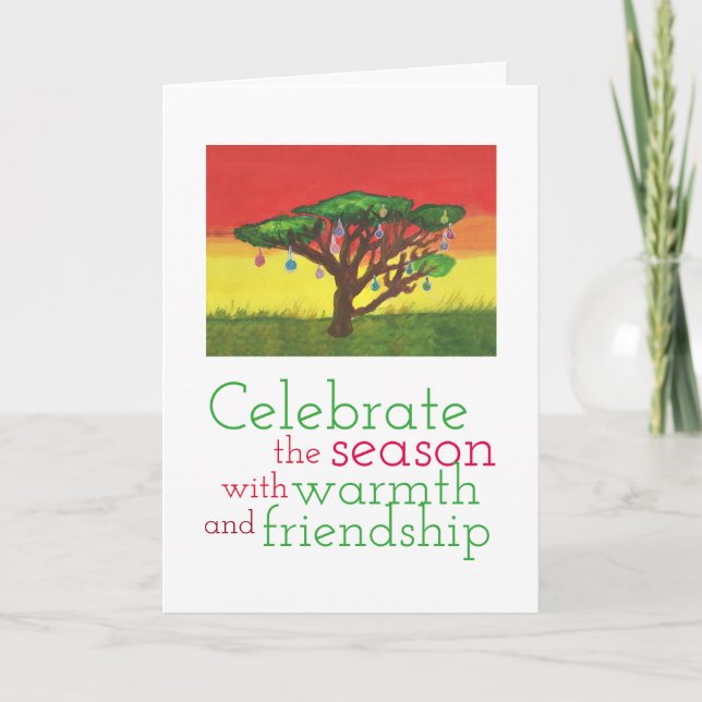 Acacia Christmas Tree Holiday Card (Front)