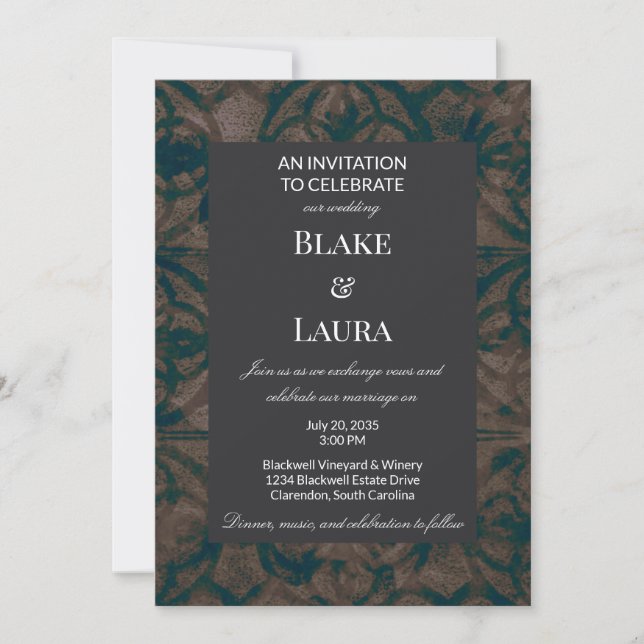 Acacia Shadow Fall Earth Tones Custom Invitation (Front)