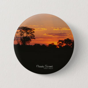 Acacia Sunset Photo Round Button