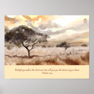 Acacia Trees Custom Poster with Bible Verse