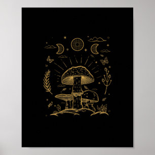 Academia Goblincore Aesthetic Cottagecore Mushroom Poster