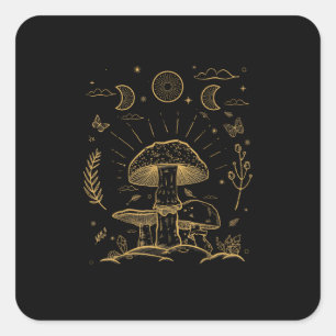 Academia Goblincore Aesthetic Cottagecore Mushroom Square Sticker