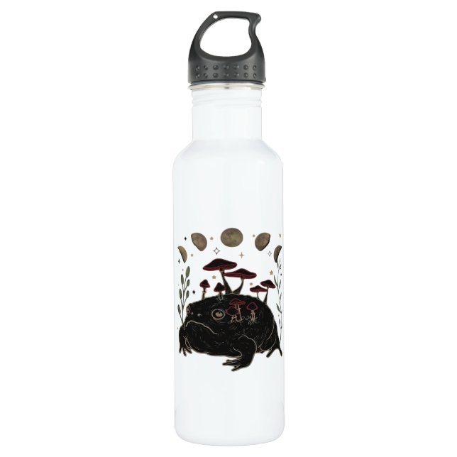 Academia Moon Witchy Goblincore Aesthetic Frog Cla 710 Ml Water Bottle (Front)