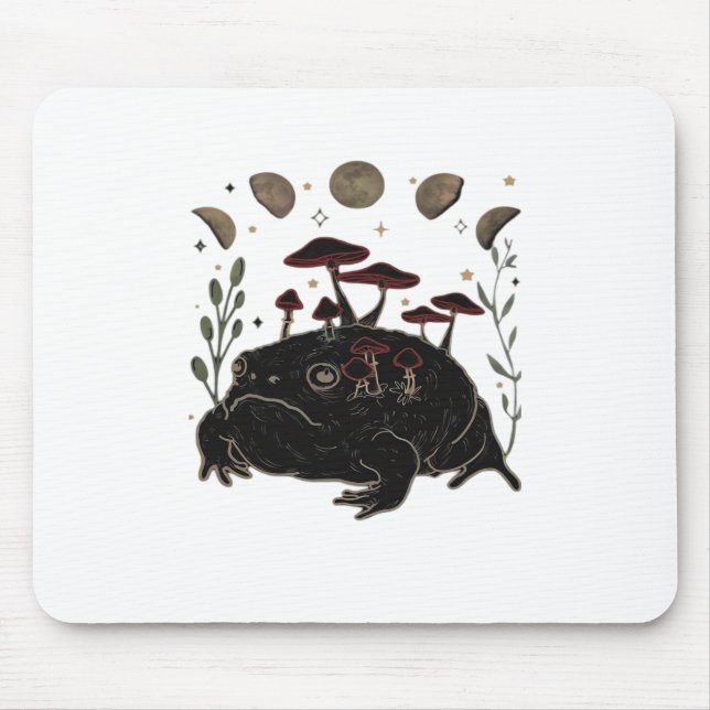 Academia Moon Witchy Goblincore Aesthetic Frog Cla Mouse Mat (Front)