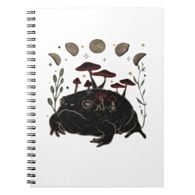 Academia Moon Witchy Goblincore Aesthetic Frog Cla Notebook (Front)