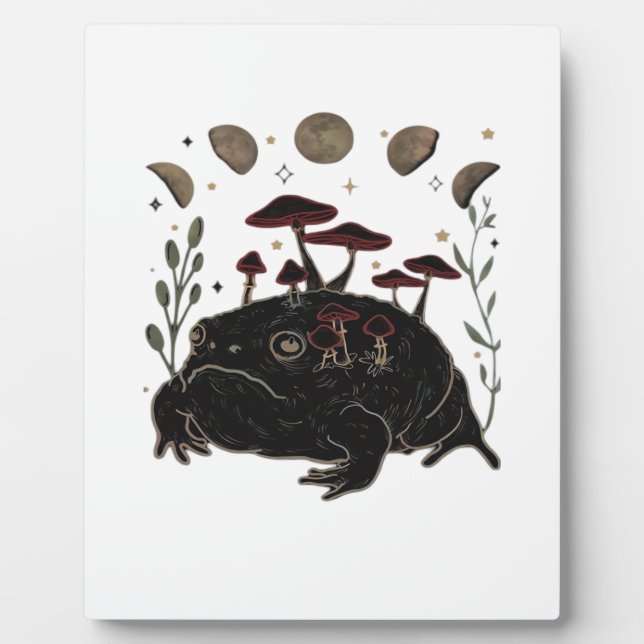 Academia Moon Witchy Goblincore Aesthetic Frog Cla Plaque (Front)