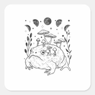 Academia Moon Witchy Goblincore Aesthetic Frog Square Sticker