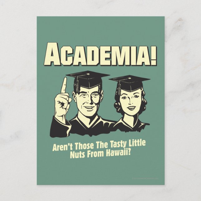 Academia: Tasty Nuts From Hawaii Postcard (Front)