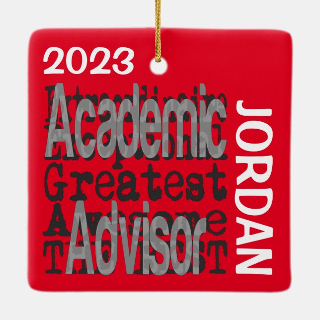 Academic Advisor Extraordinaire CUSTOM Ceramic Ornament (Back)