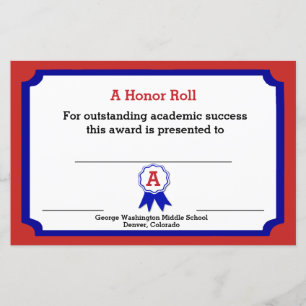 Academic Award Certificate