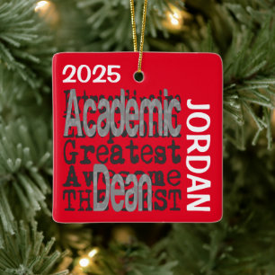 Academic Dean Extraordinaire CUSTOM Ceramic Ornament