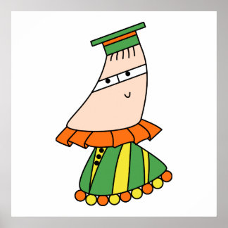 Academic dress kawaii cartoon character posters