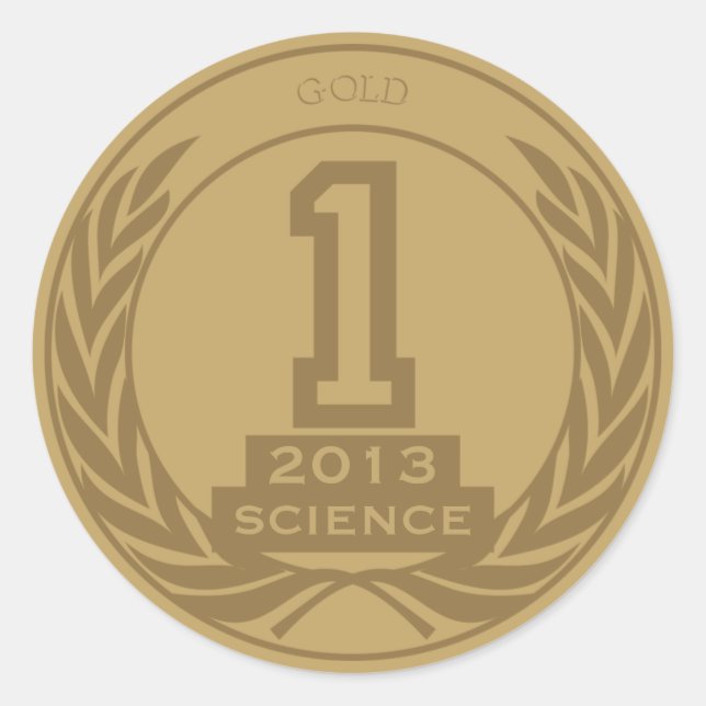 Academic Gold Medal Classic Round Sticker (Front)