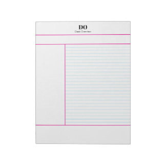 Academic School Monogram Name Lecture Notepad