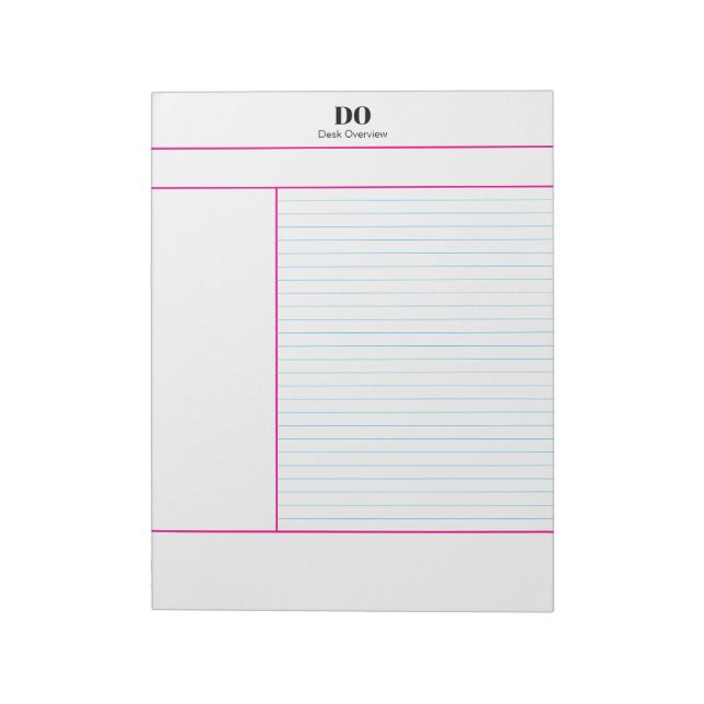 Academic School Monogram Name Lecture Notepad (Rotated)
