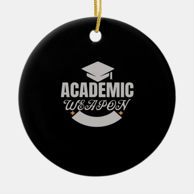 Academic Weapon Classic Cute Ceramic Tree Decoration (Front)