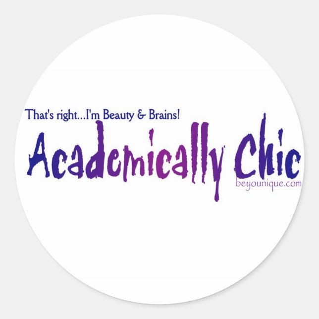 ACADEMICALLY CHIC Sticker by beYOUnique (Front)