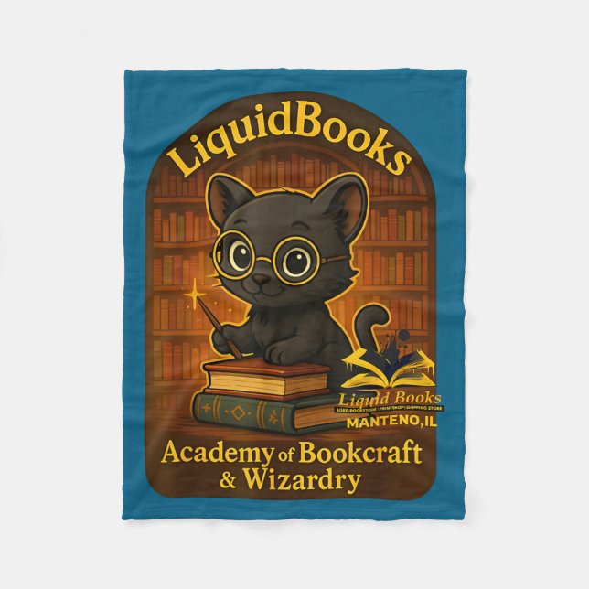 Academy Bookcraft Wizard Cat Magic Design Fleece Blanket (Front)
