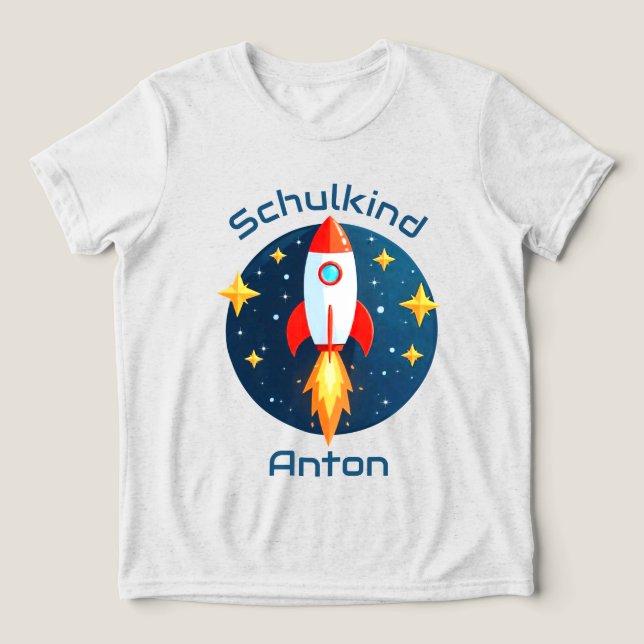 Academy - Rocket yellow star - schoolchild | Tri-Blend Shirt (Design Front)