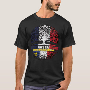 Acadia Acadian French France Tree Roots Flag T-Shirt