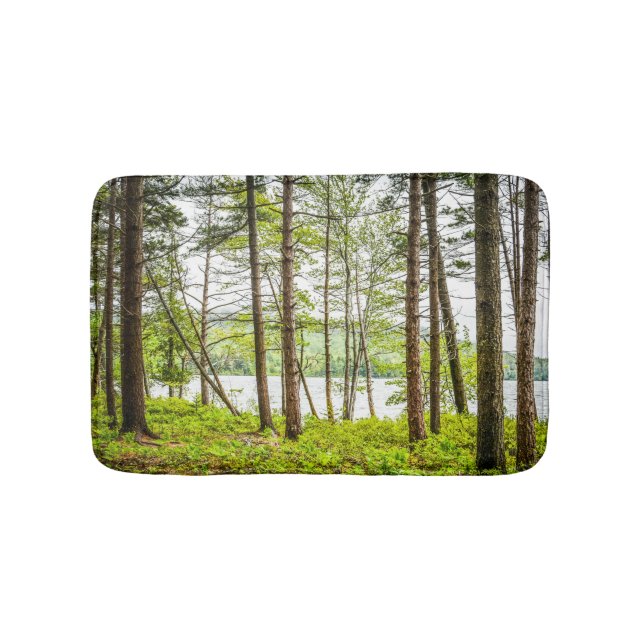 Acadia Maine Forest and Lake Bath Mat (Front)