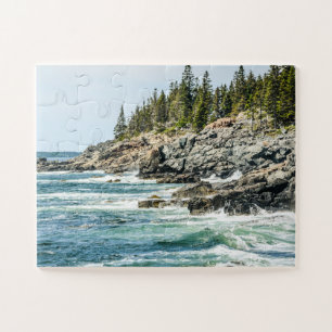 Acadia Maine Ocean Waves Oversized Jigsaw Puzzle
