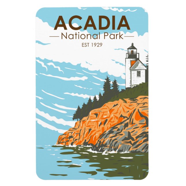 Acadia National Park Bar Harbour Lighthouse Magnet (Vertical)
