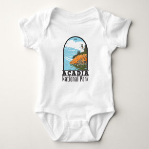 Acadia National Park Bar Harbour Lighthouse Maine Baby Bodysuit