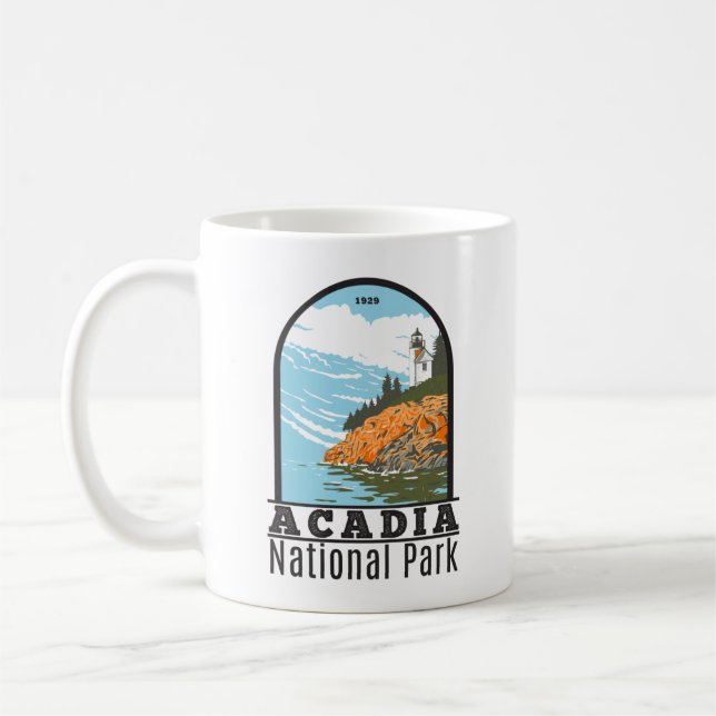 Acadia National Park Bar Harbour Lighthouse Maine Coffee Mug (Left)