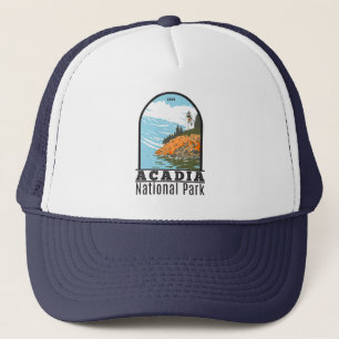 Acadia National Park Bar Harbour Lighthouse Maine Trucker Hat