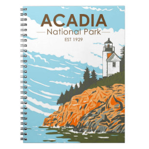 Acadia National Park Bar Harbour Lighthouse Notebook