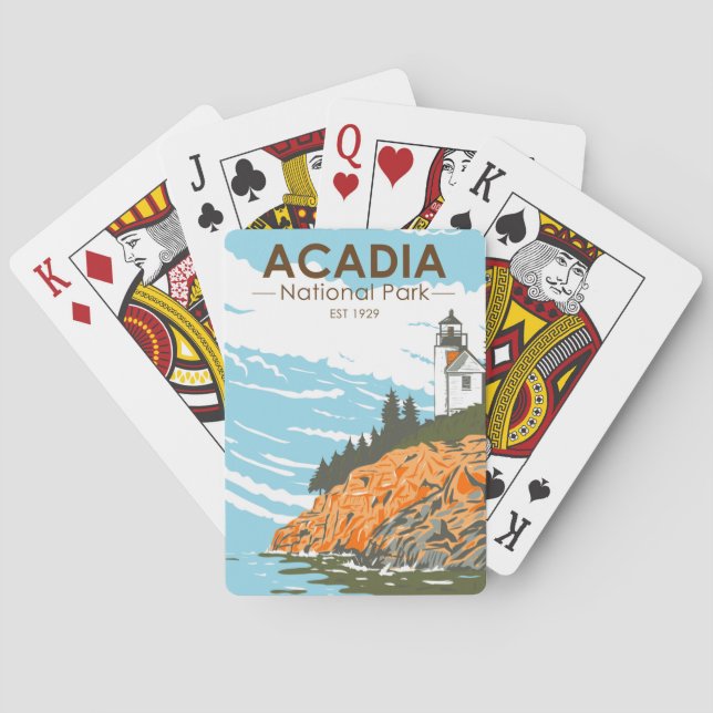 Acadia National Park Bar Harbour Lighthouse Playing Cards (Back)